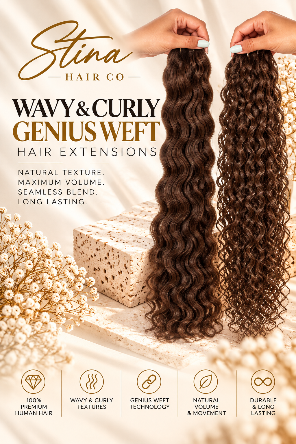 Wavy & Curly Hair Extensions