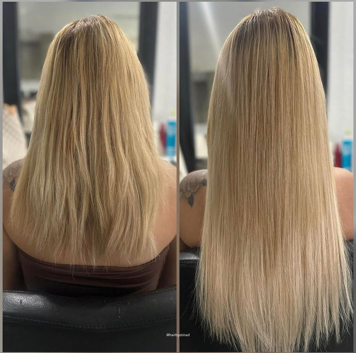 Client hair extension transformation — Stina Hair Co.