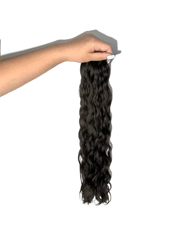 Soft Black #1B Wavy/Curly Genius Weft Hair Extensions — Stina Hair Co.