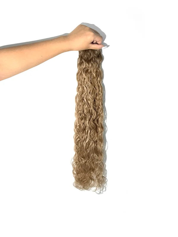Caramel Latte #6N/9C Wavy/Curly Keratin Flat Tip Hair Extensions — Stina Hair Co.