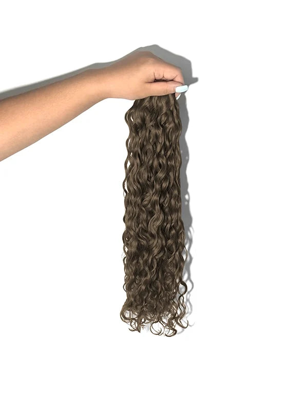 Chestnut Brown #6N Wavy/Curly Genius Weft Hair Extensions — Stina Hair Co.