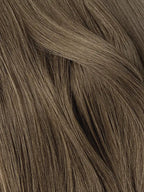 Ashy Brown Wavy/Curly Keratin Flat Tip Hair Extensions — Stina Hair Co.