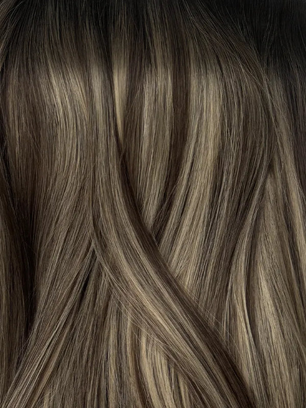 Brunette Honey #U24 Wavy/Curly Genius Weft Hair Extensions — Stina Hair Co.