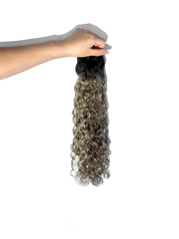 Brunette Honey #U24 Wavy/Curly Keratin Flat Tip Hair Extensions — Stina Hair Co.