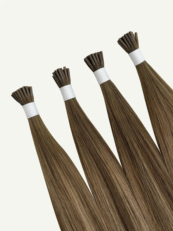 Caramel Latte #6N/9C I-Tip Hair Extensions — Stina Hair Co.