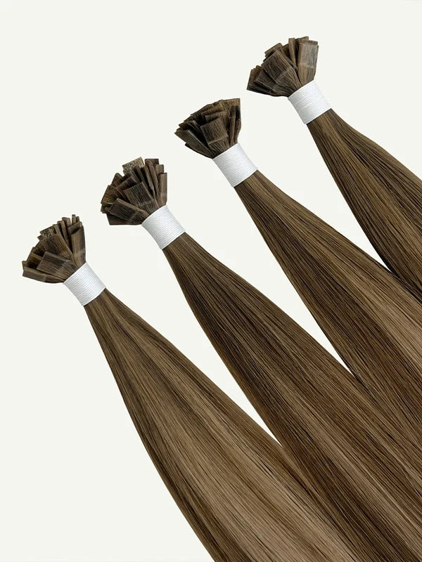 Caramel Latte #6N/9C Keratin Flat Tip Hair Extensions — Stina Hair Co.