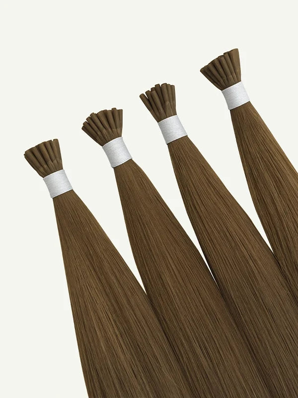Chestnut Brown #6N I-Tip Hair Extensions — Stina Hair Co.