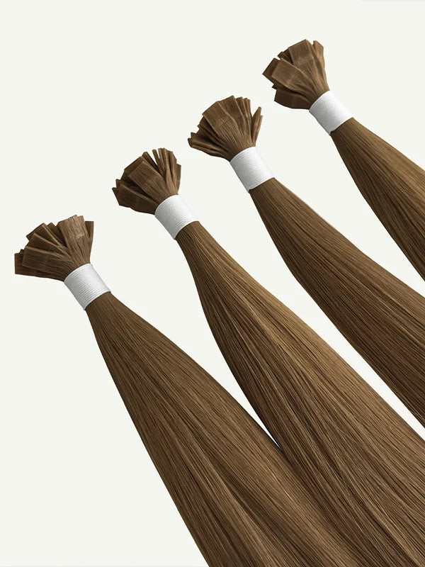 Chestnut Brown #6N Keratin Flat Tip Hair Extensions — Stina Hair Co.