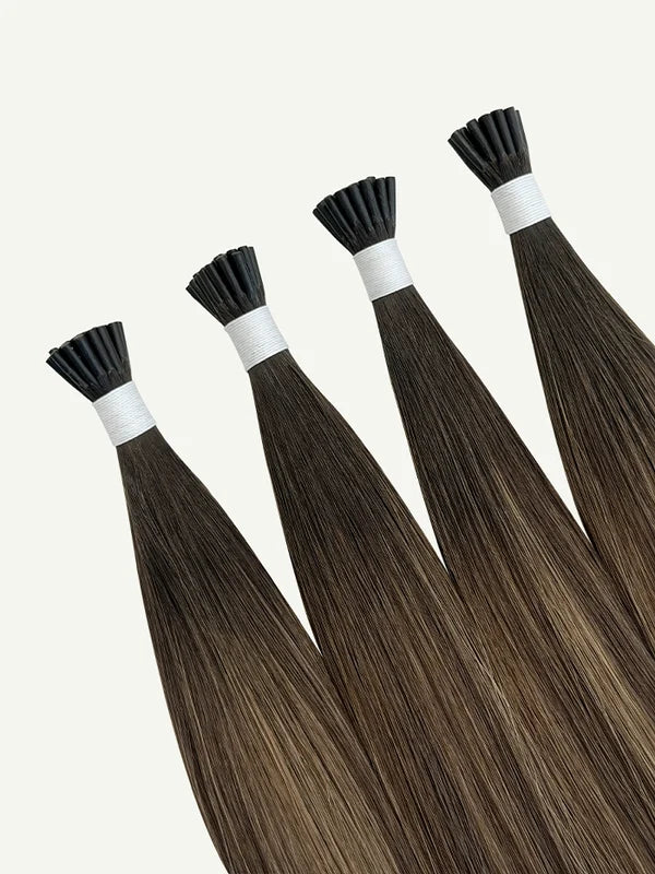 Chocolate Almond #B25 I-Tip Hair Extensions — Stina Hair Co.