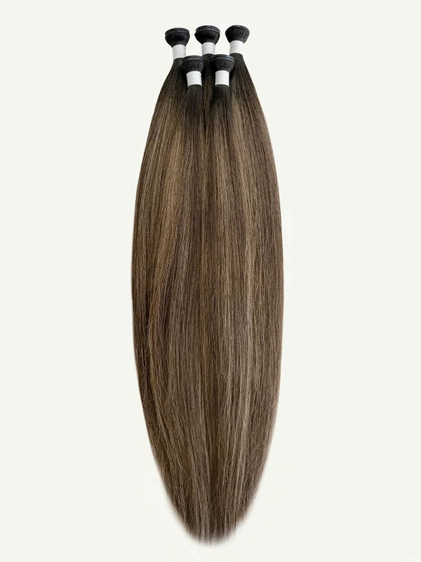 Chocolate Almond #B25 Genius Weft Hair Extensions — Stina Hair Co.