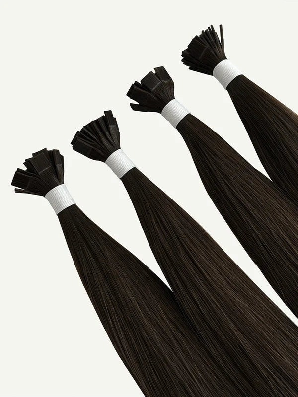Dark Brown #2 Keratin Flat Tip Hair Extensions — Stina Hair Co.
