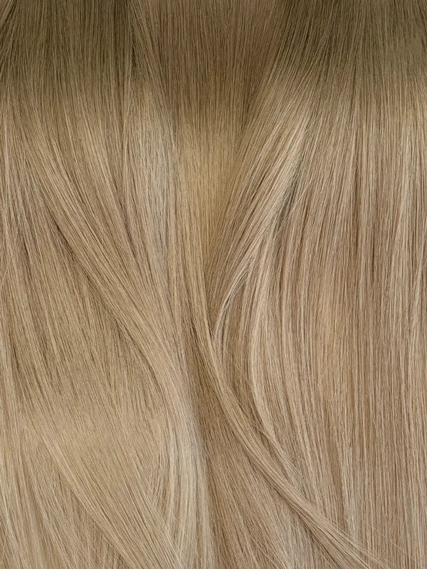 Flaxen Sand #7A-10 Wavy/Curly Keratin Flat Tip Hair Extensions — Stina Hair Co.