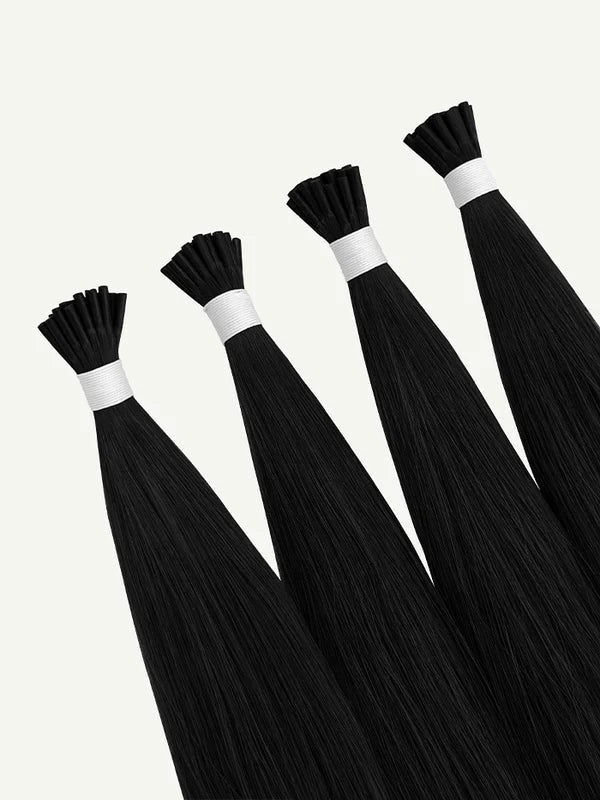 Jet Black #1 I-Tip Hair Extensions — Stina Hair Co.
