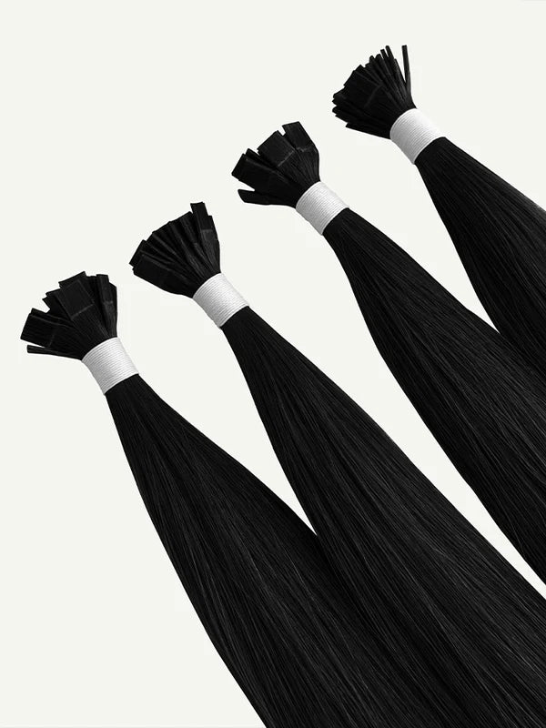 Jet Black #1 Keratin Flat Tip Hair Extensions — Stina Hair Co.