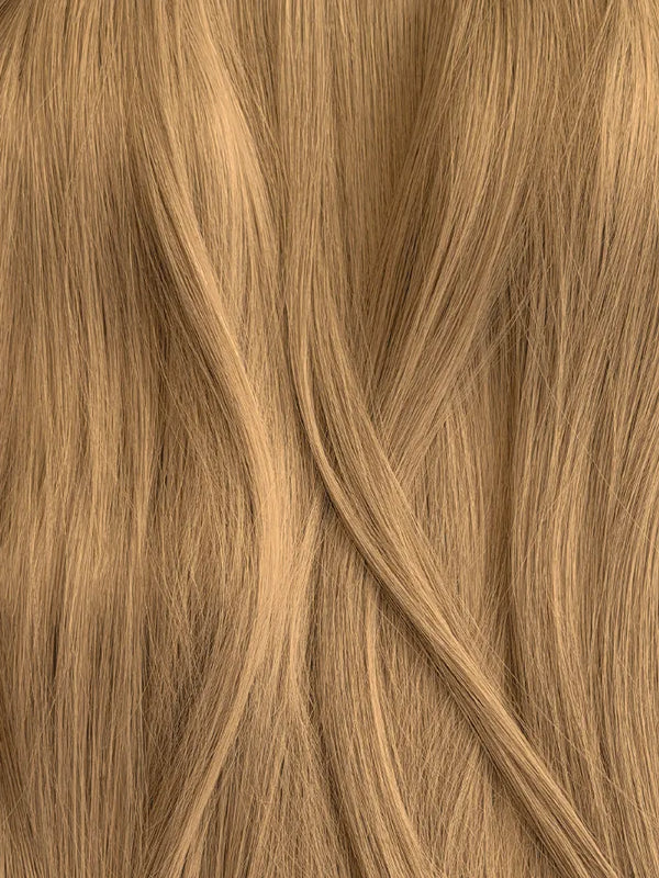 Light Golden Blonde #18 Wavy/Curly Keratin Flat Tip Hair Extensions — Stina Hair Co.