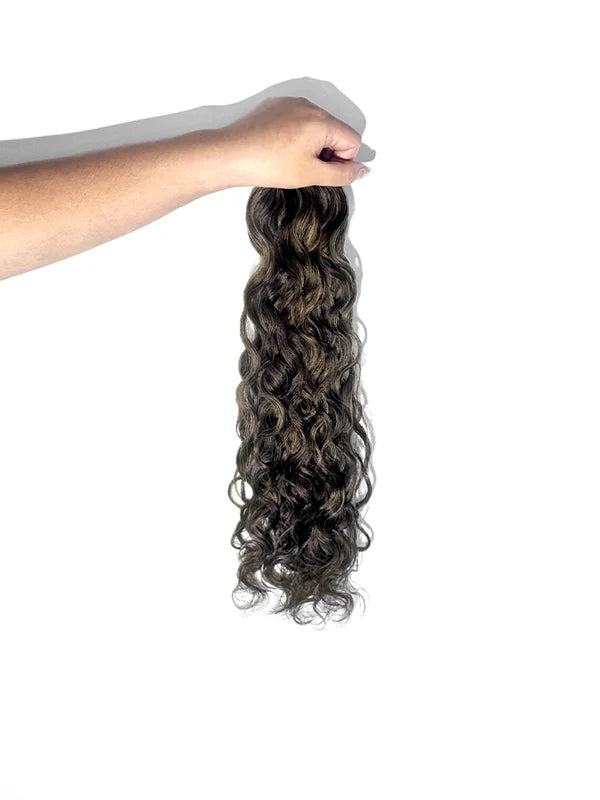 Mocha Cookie #P226 Wavy/Curly Keratin Flat Tip Hair Extensions — Stina Hair Co.
