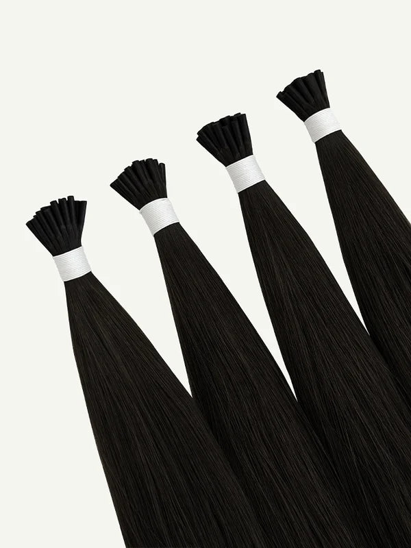 Soft Black #1B I-Tip Hair Extensions — Stina Hair Co.