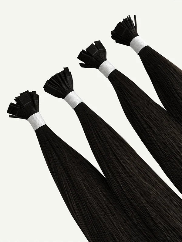Soft Black #1B Keratin Flat Tip Hair Extensions — Stina Hair Co.