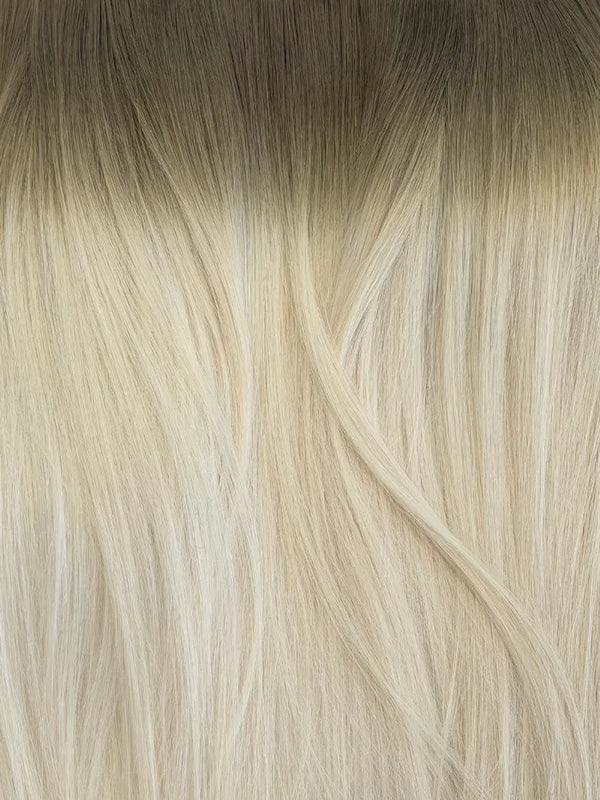 Rooted Blonde Zero #R-Ice Invisible Tape-In Weft Hair Extensions — Stina Hair Co.