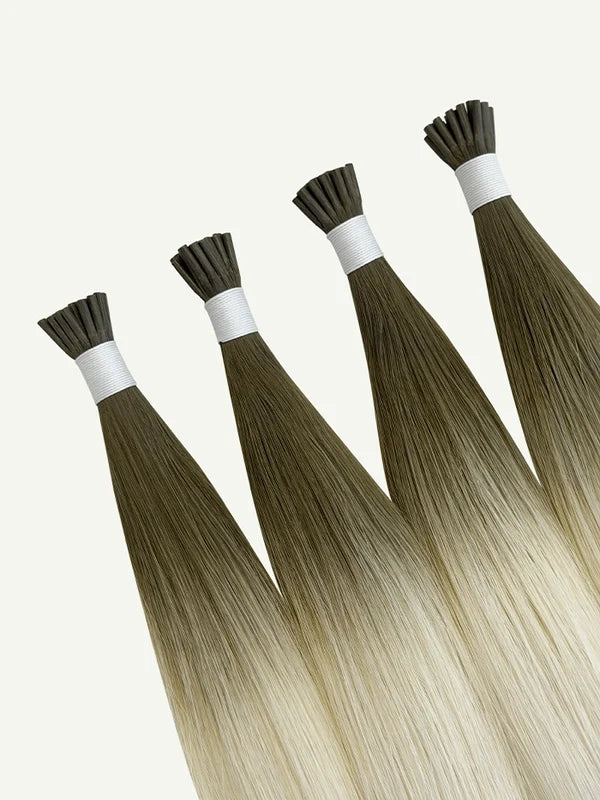 Rooted Blonde Zero #R-Ice I-Tip Hair Extensions — Stina Hair Co.