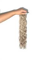 Beige Blonde #9D Wavy/Curly Keratin Flat Tip Hair Extensions — Stina Hair Co.