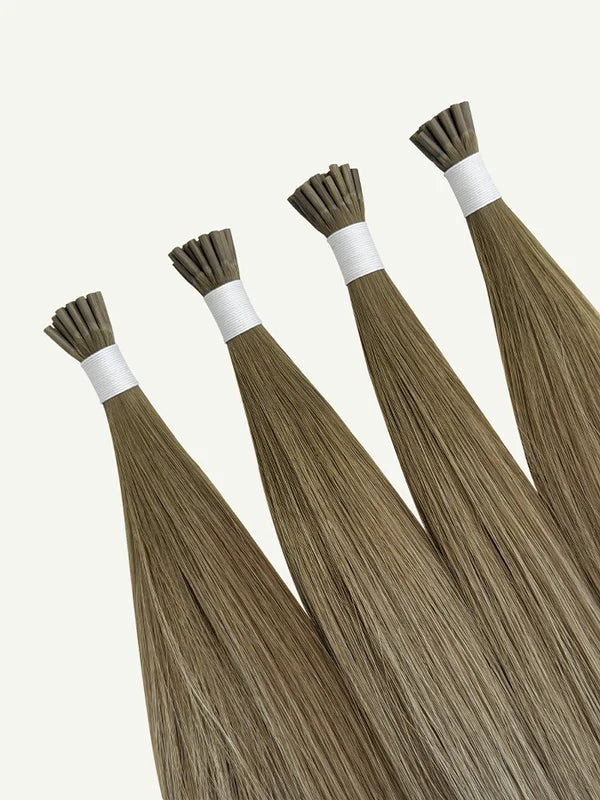 Tea Brown Mix #C29 I-Tip Hair Extensions — Stina Hair Co.