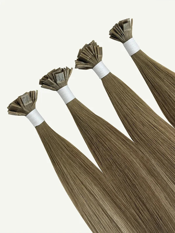 Tea Brown Mix #C29 Keratin Flat Tip Hair Extensions — Stina Hair Co.