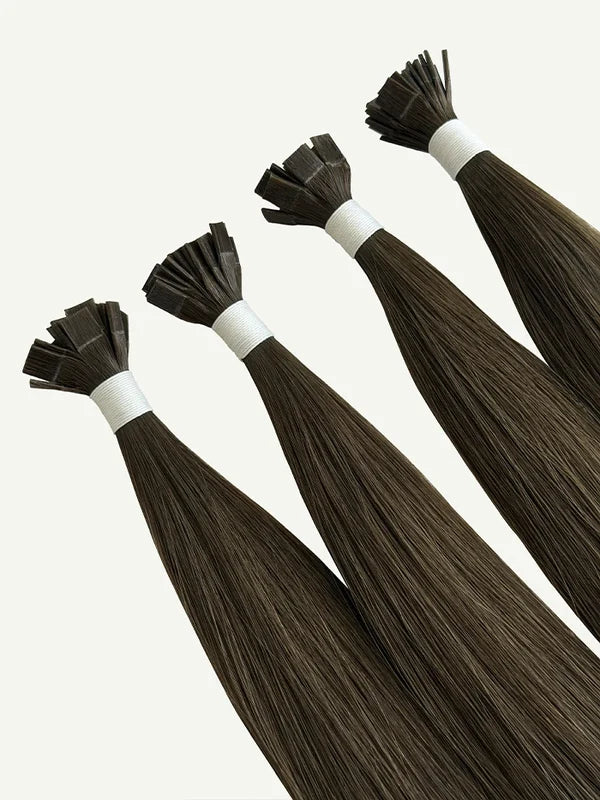 Walnut Brown #3 Keratin Flat Tip Hair Extensions — Stina Hair Co.
