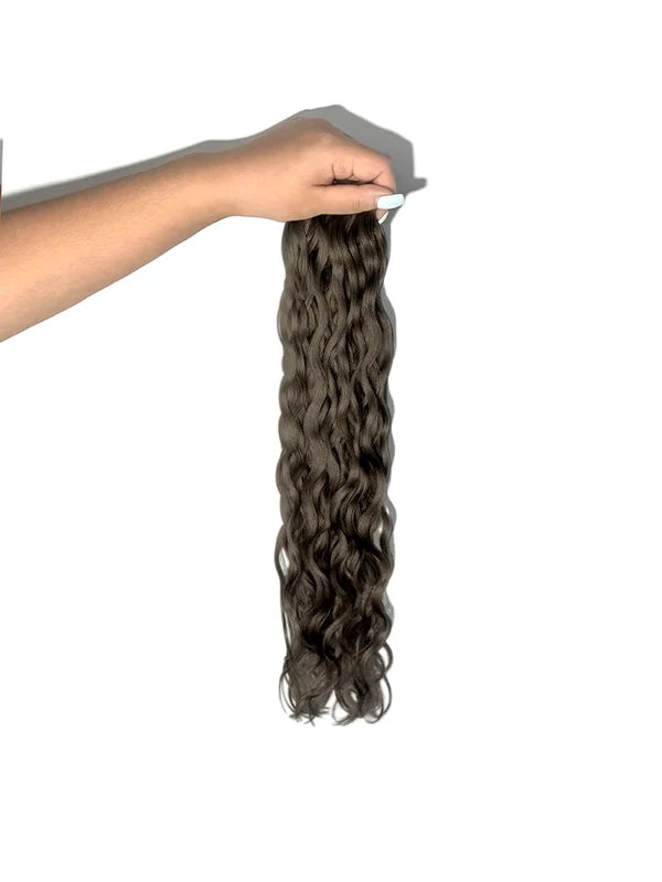 Walnut Brown #3 Wavy/Curly Genius Weft Hair Extensions — Stina Hair Co.