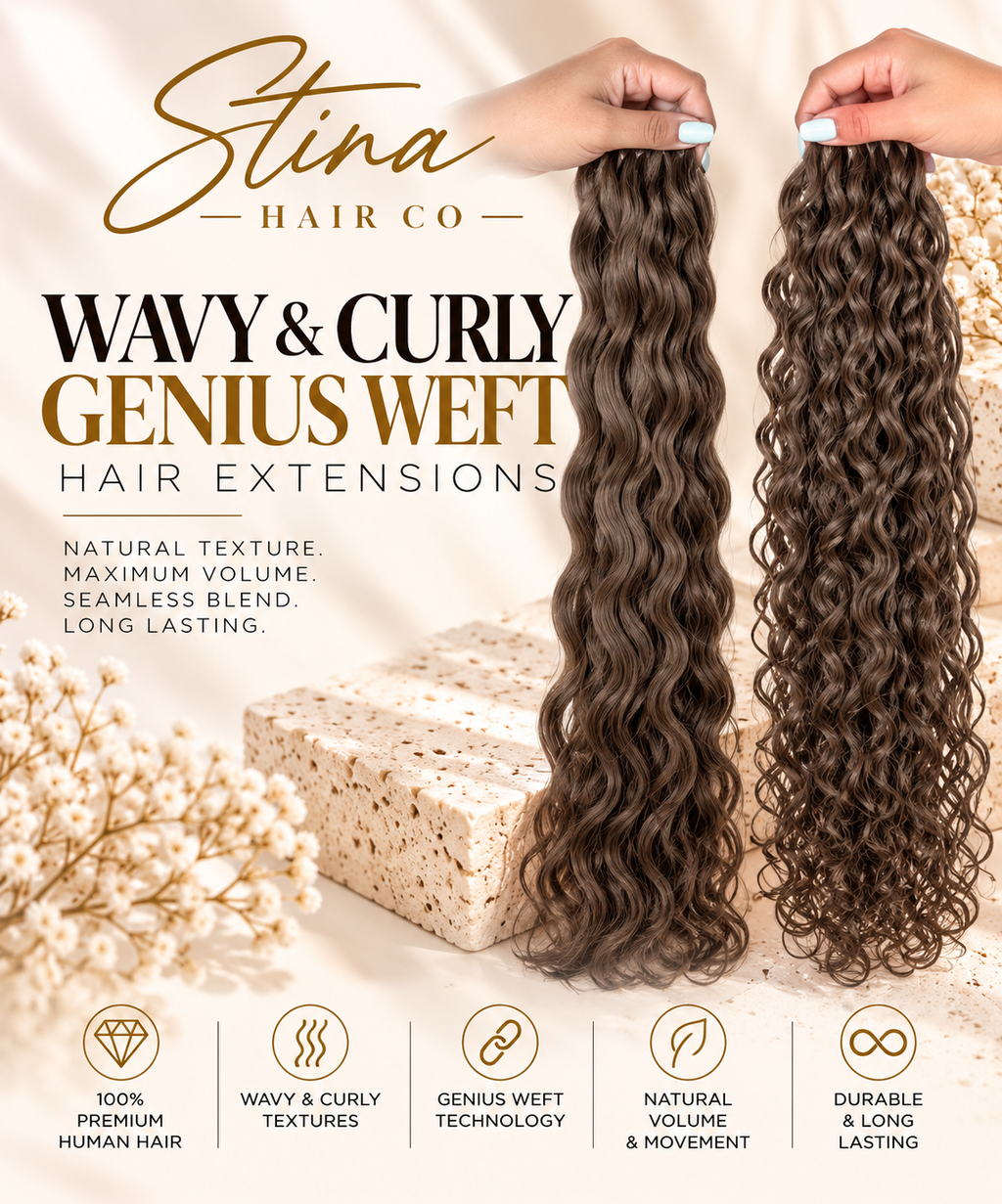 Wavy/Curly Genius Weft Hair Extensions — Stina Hair Co. product cover