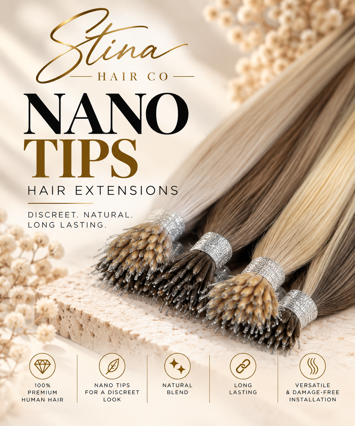 Nano Tip Hair Extensions — Stina Hair Co. product cover