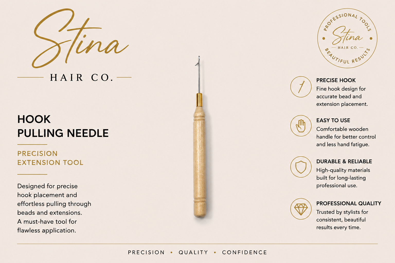 Hook Pulling Needle for Hair Extensions